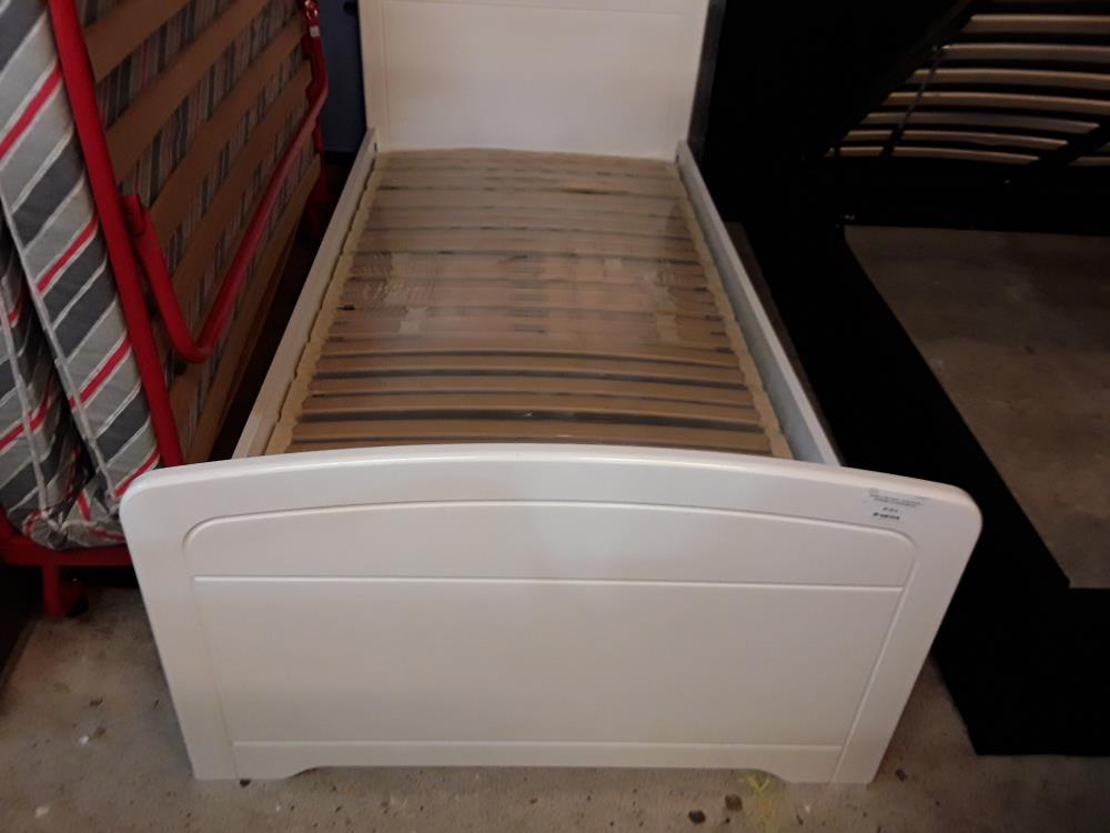 CADRE LIT90/140CM  LAQUE BLANC + SOMMIER LATTES EMBALLE