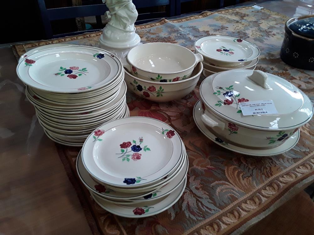 SERVICE DE TABLE 53P  DECOR FEURS MOULIN DES LOUPS