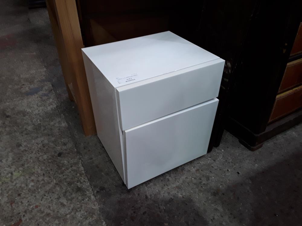 CHEVET 1T 1P LAQUE BLANC HABITAT