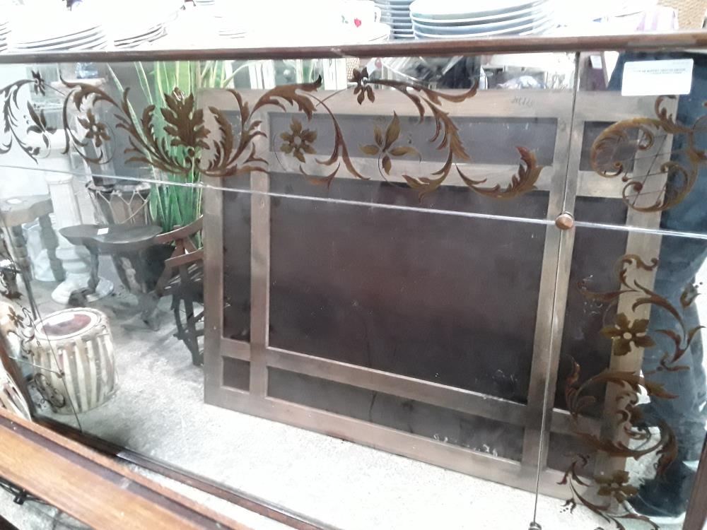 MIROIR DE BUFFET 193X120 DECOR VOLUTES DOREES PARCLOSES