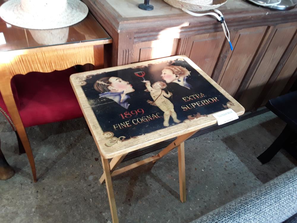 PETITE TABLE PLIANTE BOIS FINE COGNAC SUPERIOR 1899 EXTRA