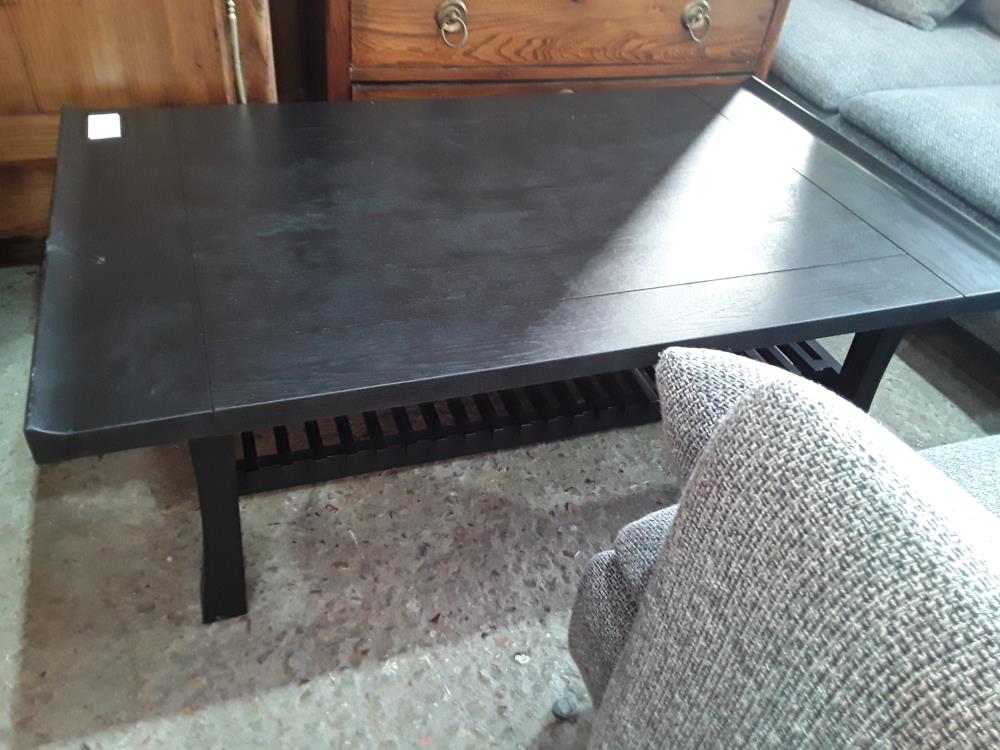 TABLE BASSE 120X70 RECT NOIRE TYPE ASIATIQUE PLATEAU GONDOLE