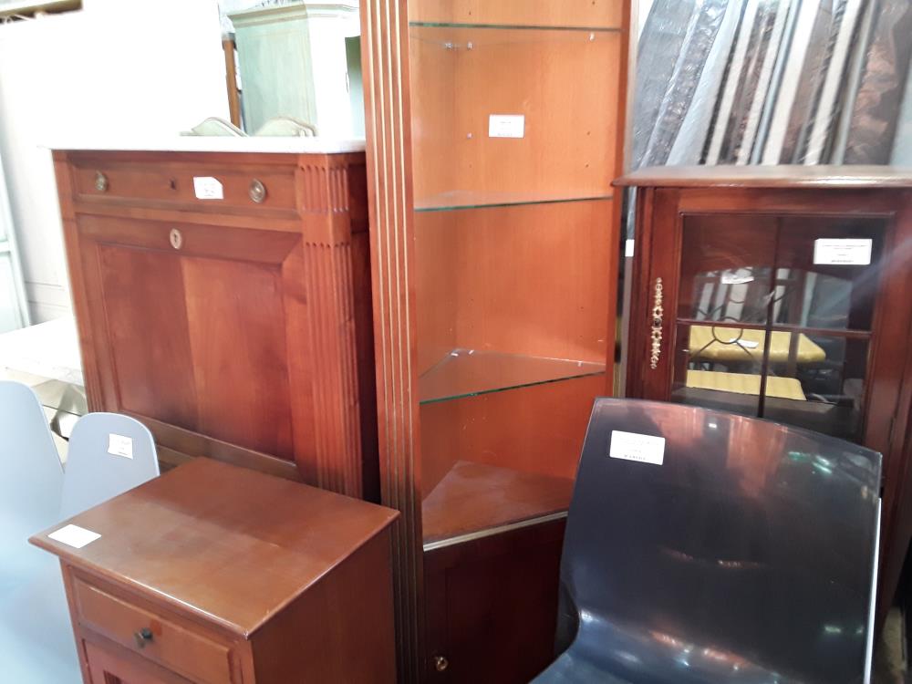 ENCOIGNURE BOIS 3 TABLETTETTES VERRE 1P BAS