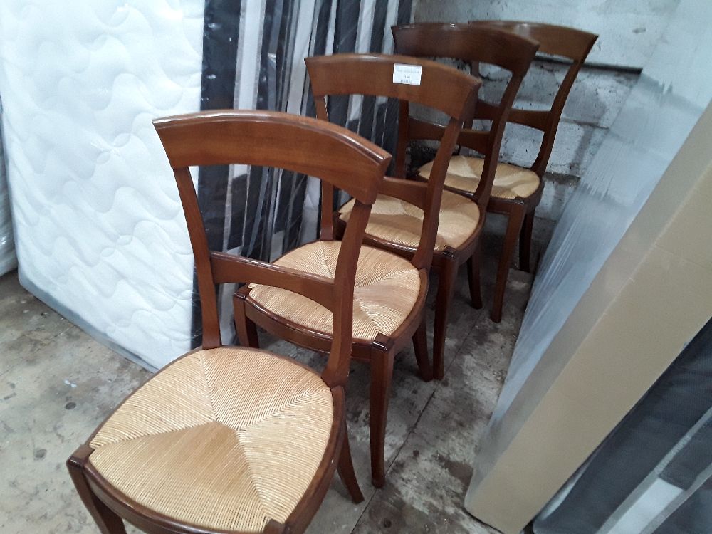 SERIE DE 4 CHAISES ASSISE PAILLE