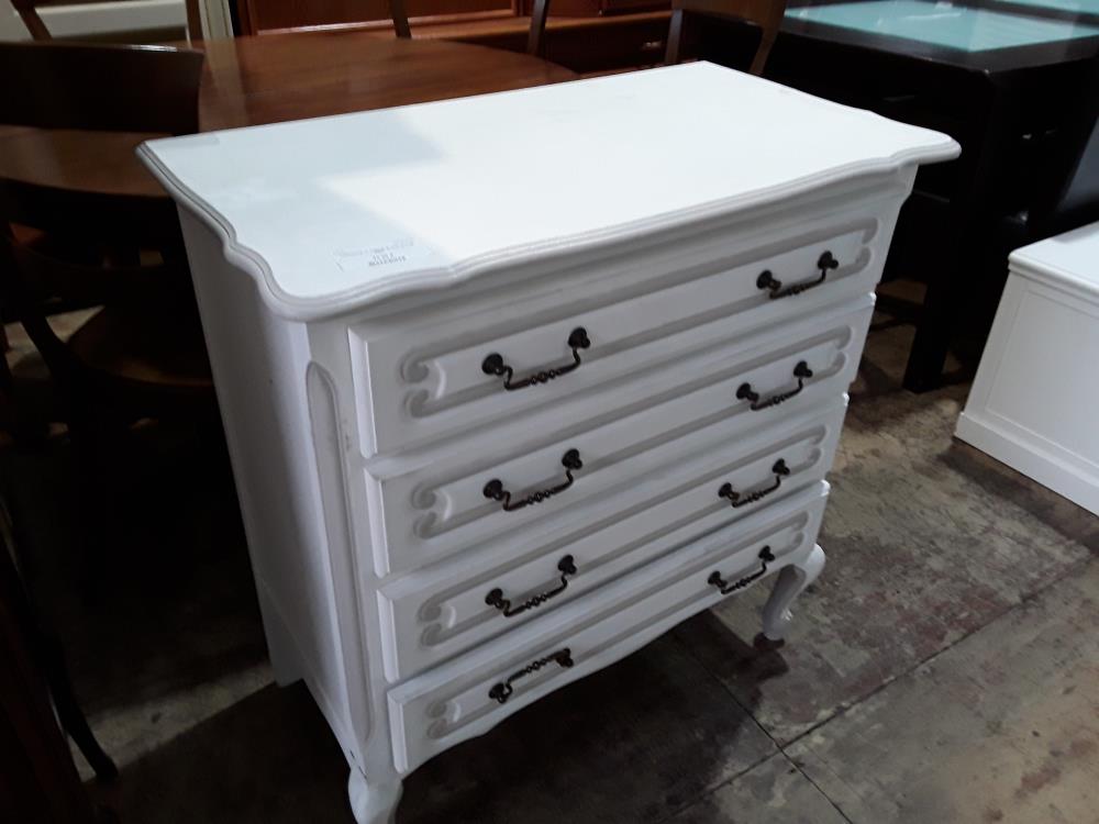 COMMODE 4T PEINTE BLANC STYLE REG
