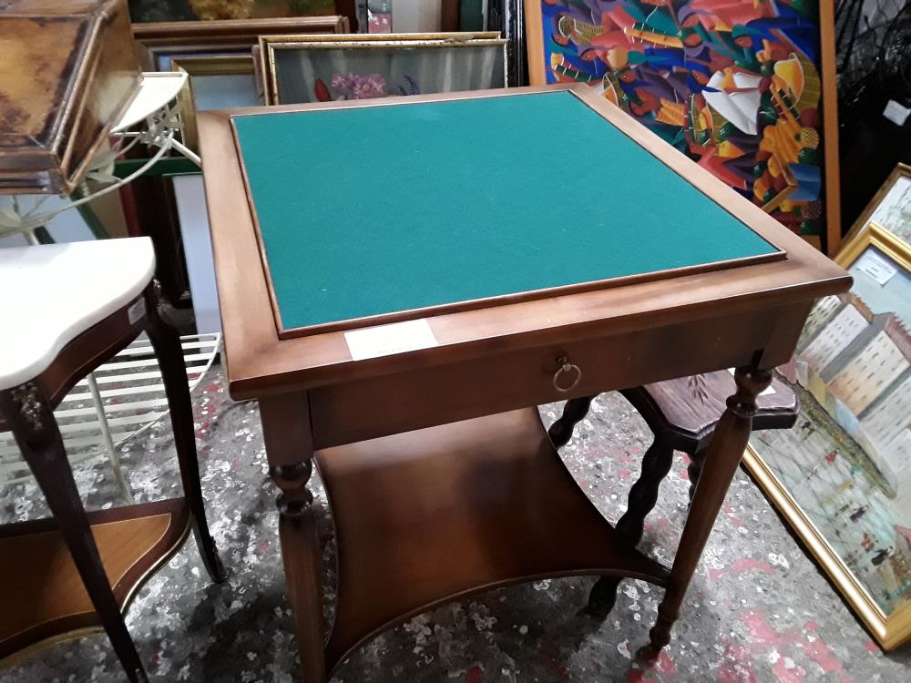 TABLE DE JEUX 1T CARREE MERISIER 63CM PLATEAU MULTIJEUX PETITS DEFAUTS