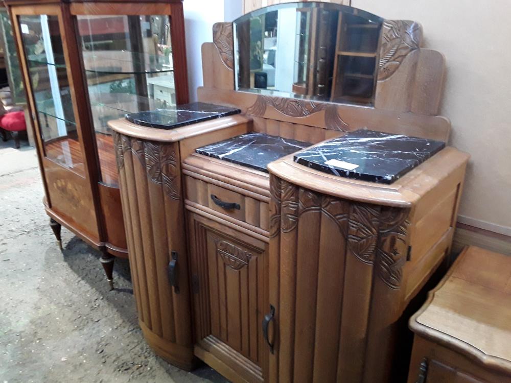 DESSERTE AN 40 CHENE 1T 3P MIROIR