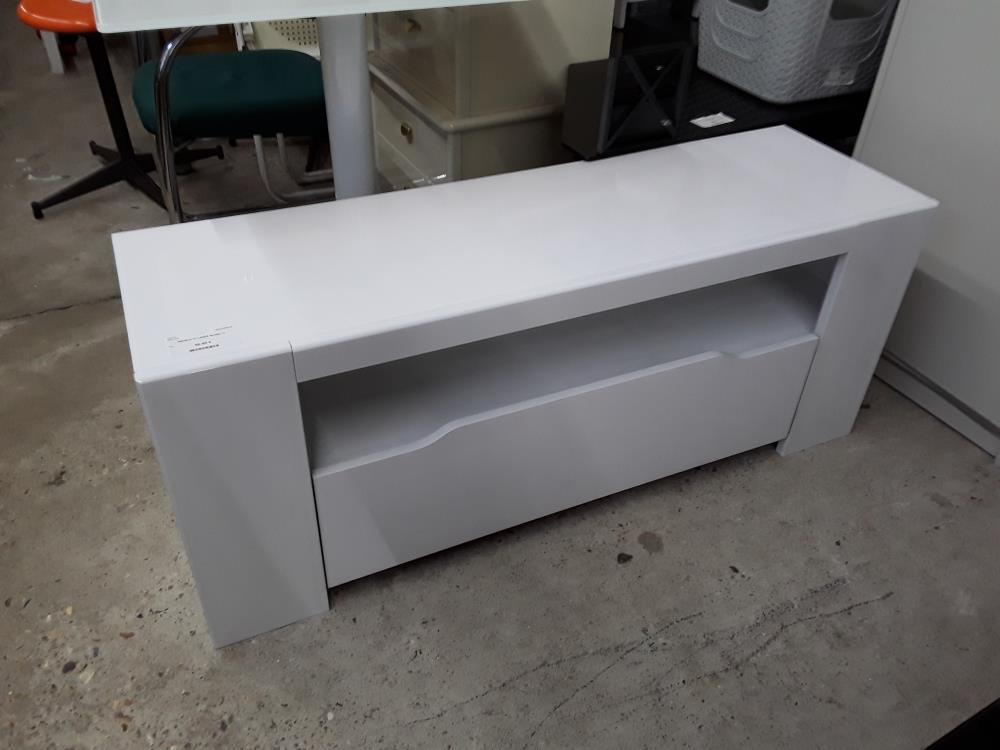 MEUBLE TV LAQUE BLANC 1T