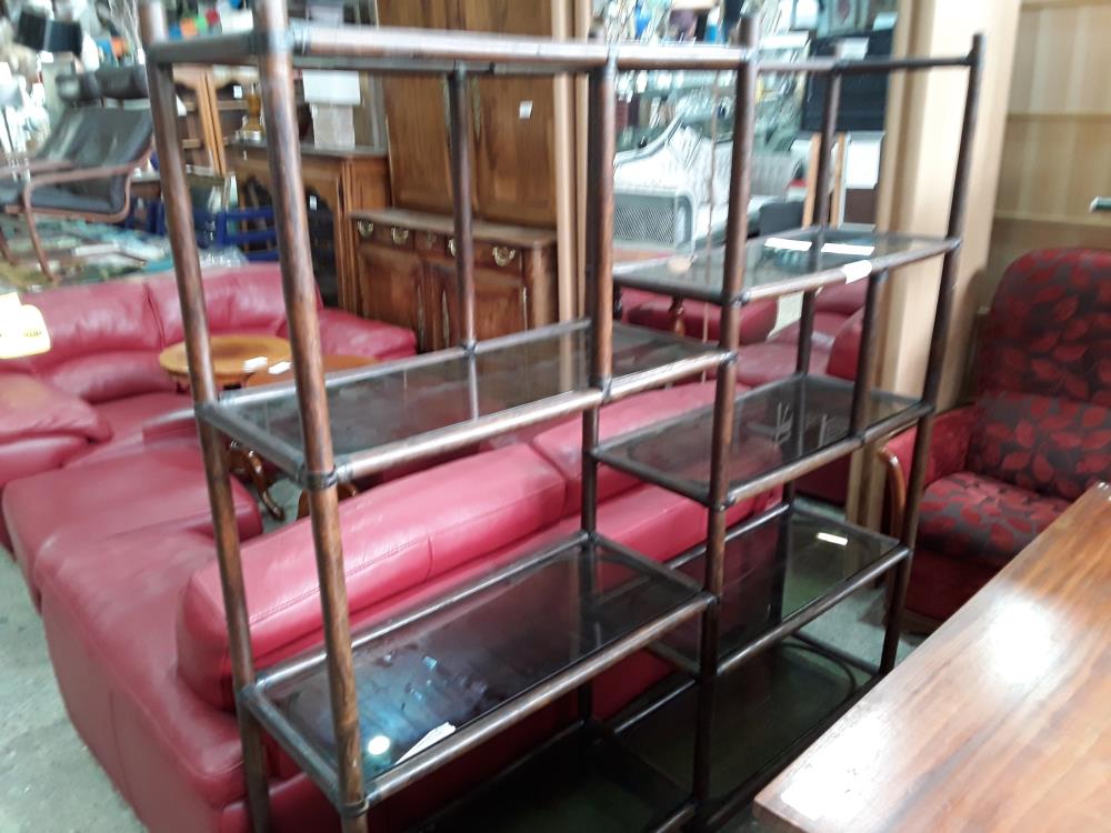 ETAGERE BAMBOU 160/171CM 8 TABLETTES VERRE