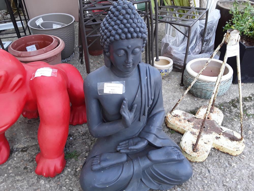 BOUDDHA RESINE NOIRE 75CM