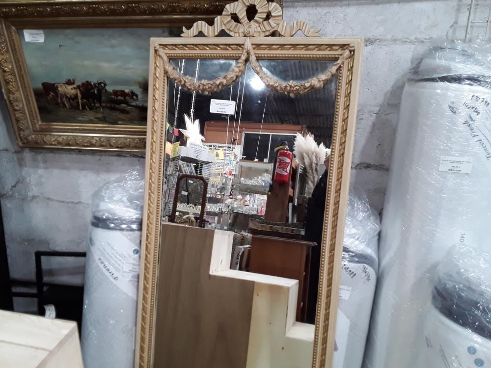 MIROIR BEIGE  BISAUTE 64/174CM DECOR FRONTON NOEUD 