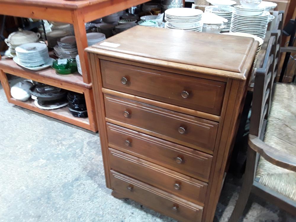 COMMODE ANNEE 50 PM 5 TIROIRS MANQUE I BOUTON