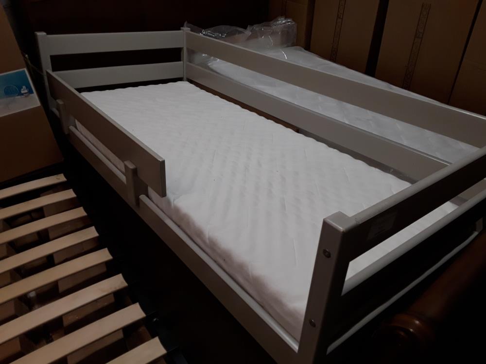 LIT HOPKIDS GRIS 165X75 AVEC GARDE FOUS+ MATELAS