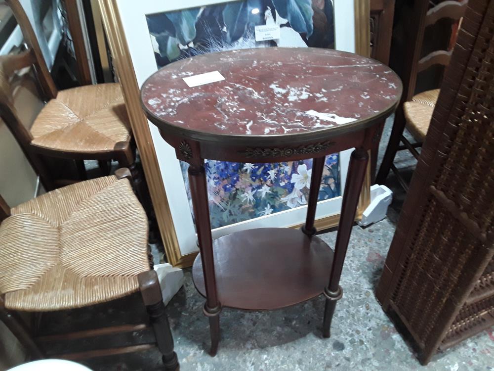 GUERIDON OVALE MARBRE STYLE EMPIRE 