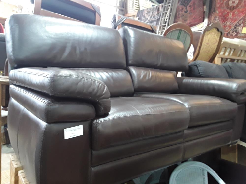 CANAPE 2 PLACES CUIR CHOCOLAT CUIR CENTER