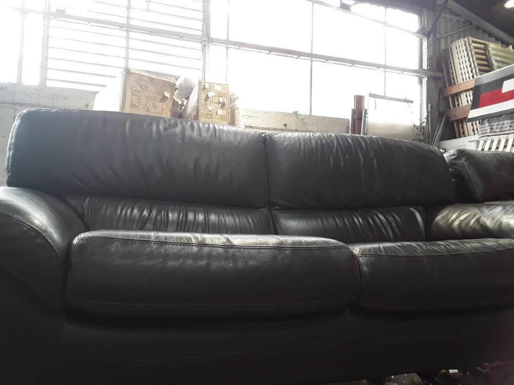 CANAPE CUIR 3 PLACES ZANISOFA CHOCOLAT