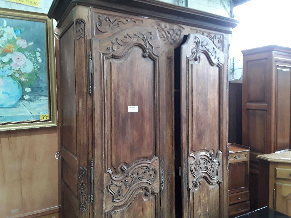 ARMOIRE ANCIENNE CHENE AVEC ETAGERE
