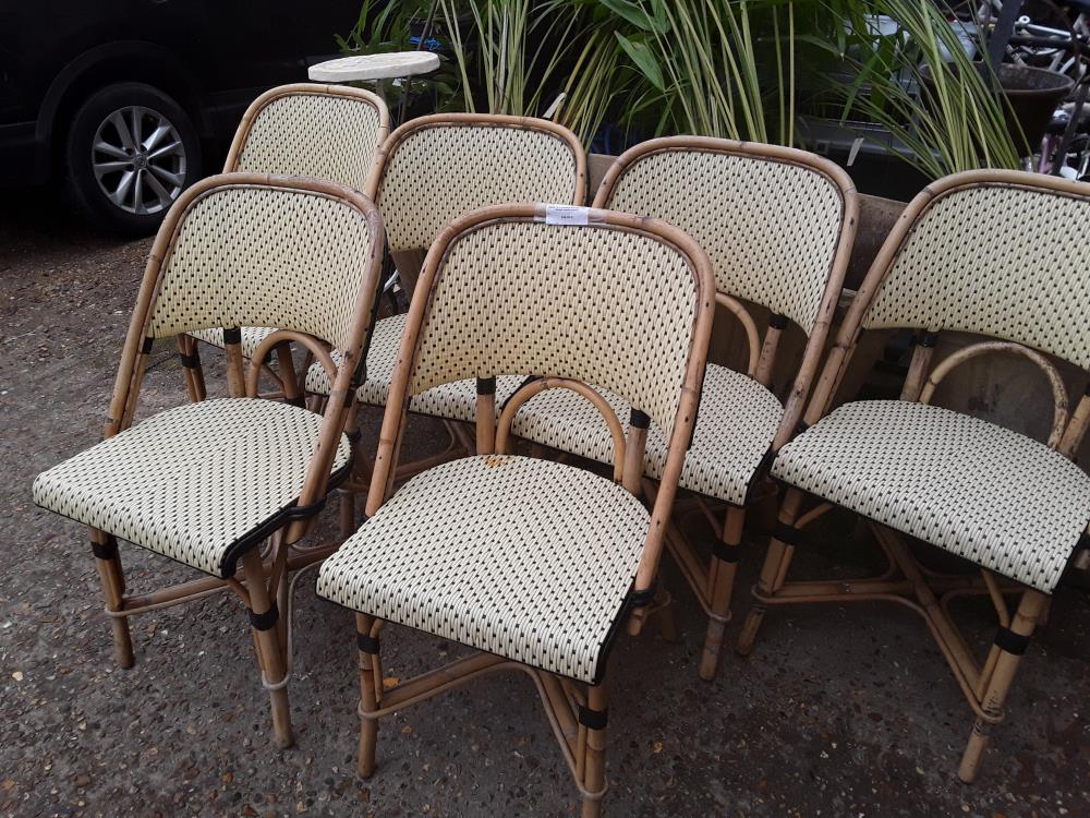 SERIE DE 6 CHAISES BISTROT PVC TRESSE MAISON GATTI
