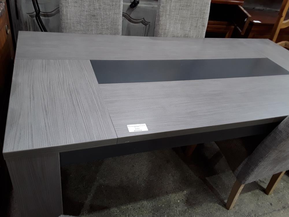 TABLE MODERNE GRISE 200X93 CENTRE RECT NOIR 