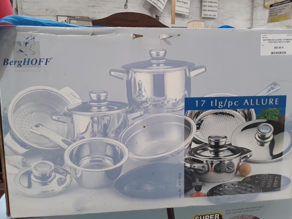 BATTERIE DE CUISINE 17P BERGHOFF TOUS FEUX NON UTILISEE