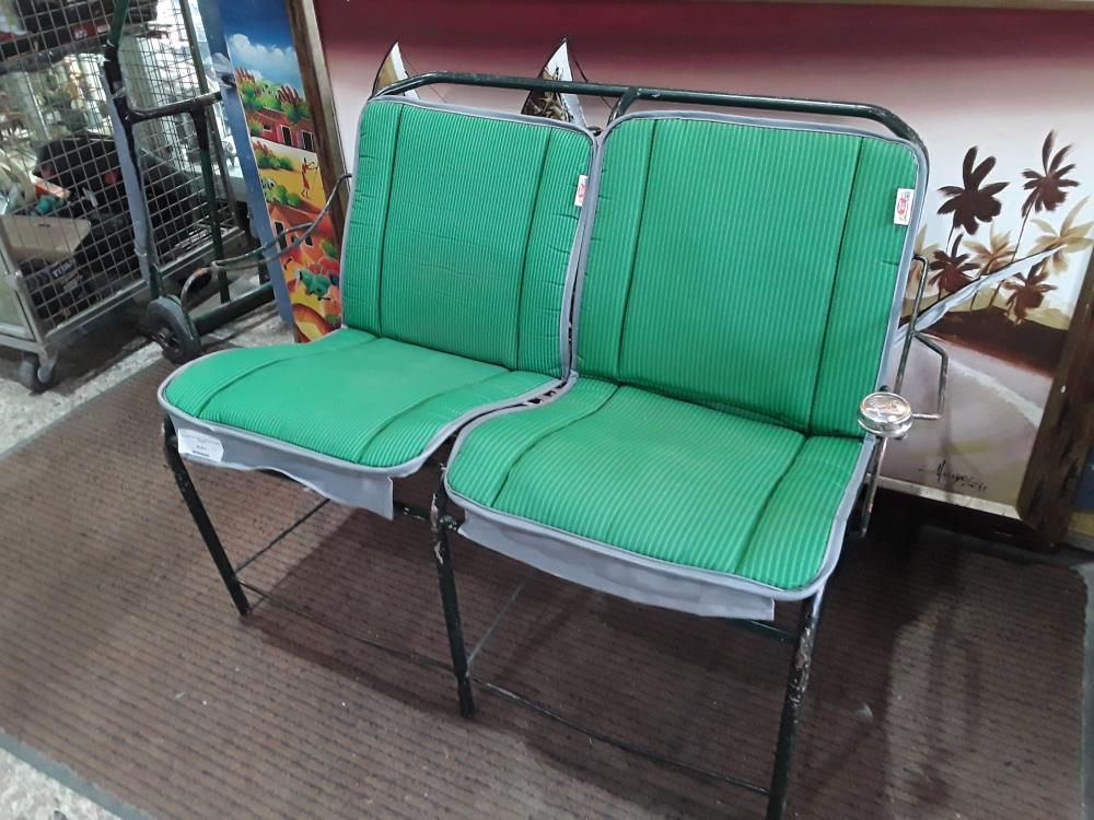 BANQUETTE METAL VERTE 2 PLACES MEHARI