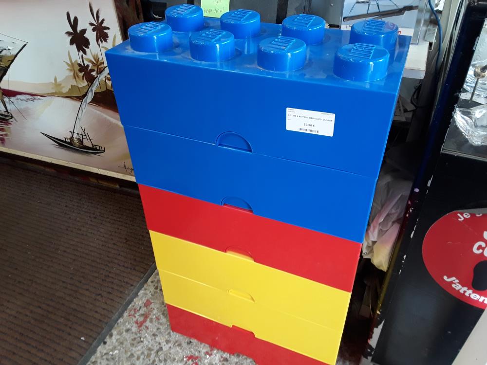 LOT DE 6 BOITES LEGO MULTICOLORES 