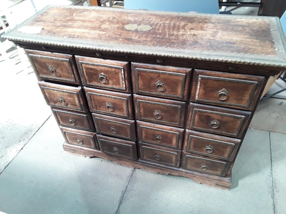 MEUBLE BOIS EXOTIQUE 16T DECOR LAITON AVEC MANQUES