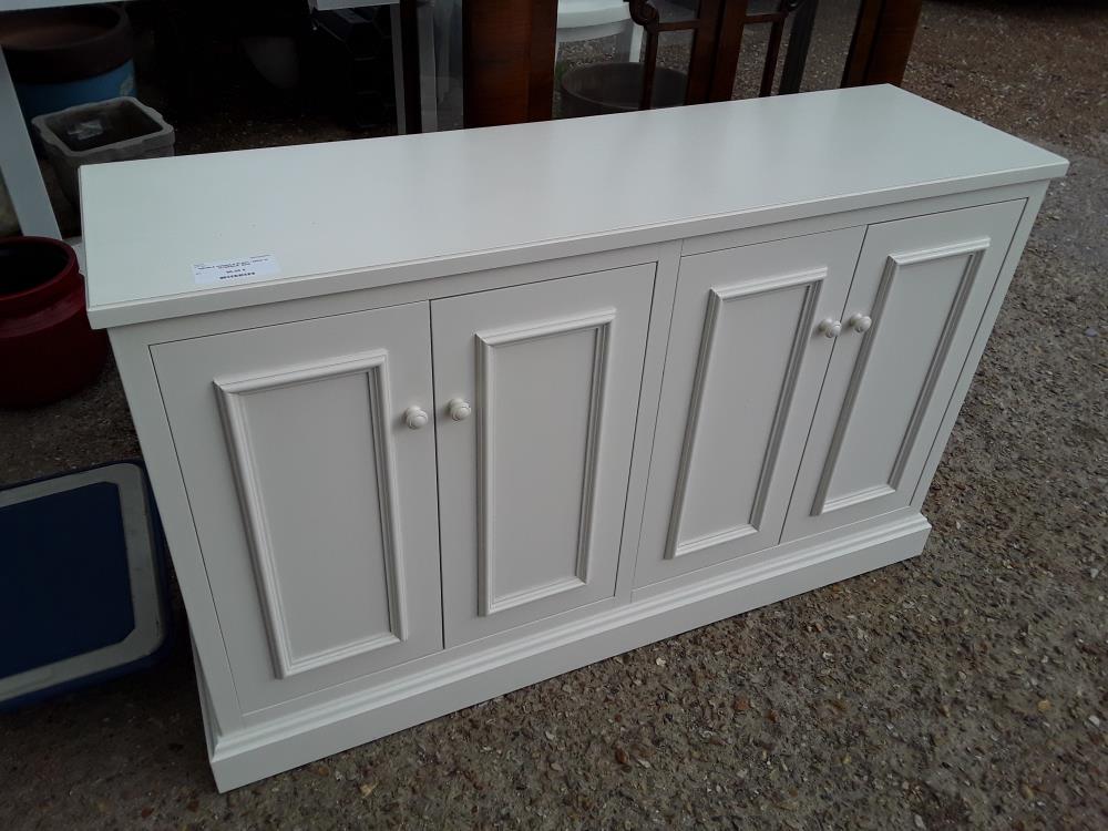 MEUBLE CONSOLE BLANC 120CM 4P INTERIEUR  BOIS