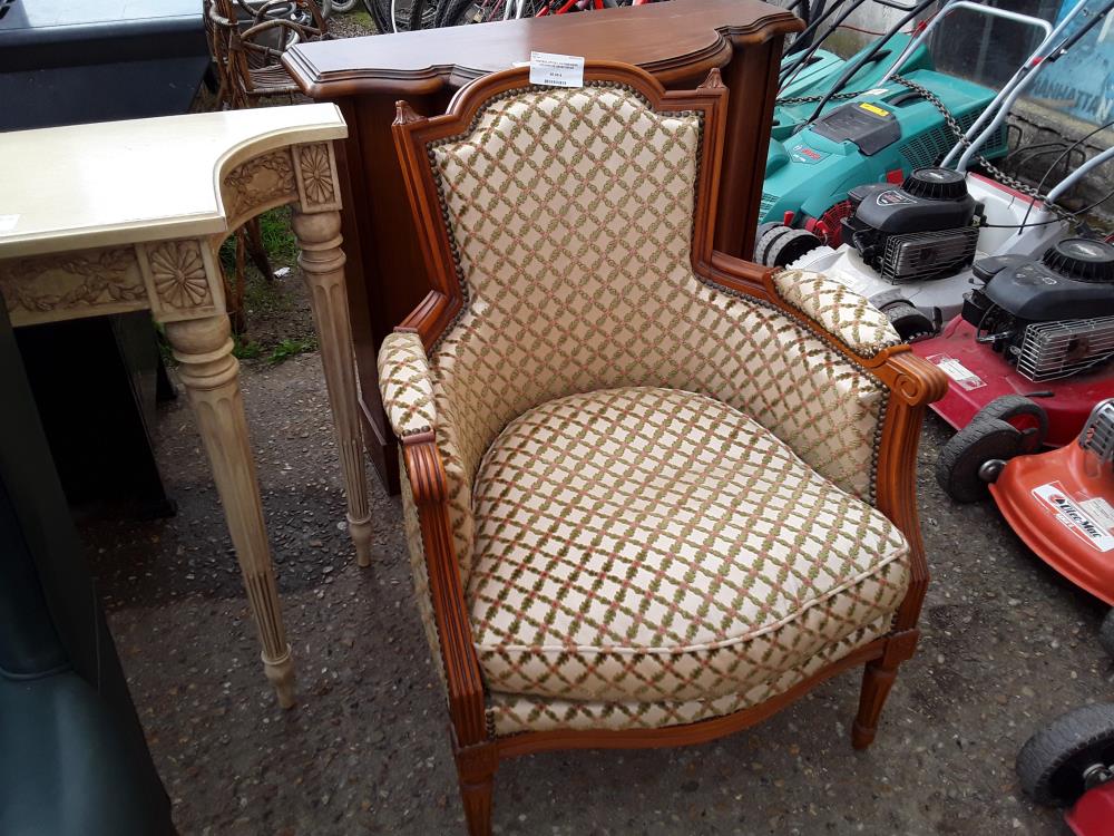 FAUTEUIL STYLE L XVI MERISIER VELOURS DE GENES DECOR CROSILLONS