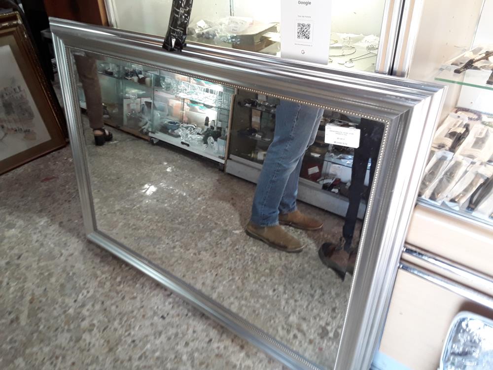 MIROIR BISAUTE 130X95 CADRE ARGENTE IKEA 