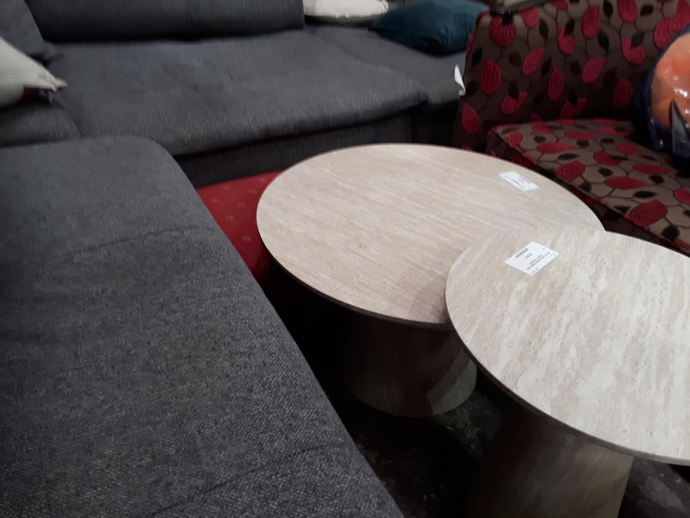 TABLE BASSE RONDE 60CM FACON TRAVERTIN