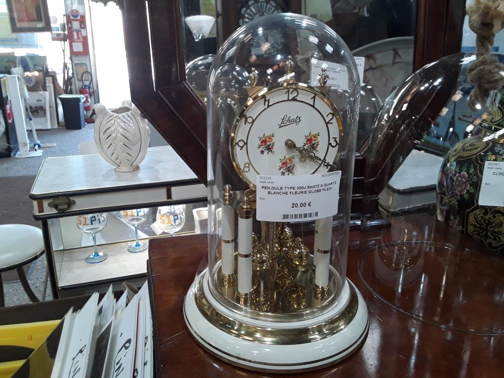 PEN,DULE TYPE 300J SHATZ A QUARTZ BLANCHE FLEURIE GLOBE PLEXI 