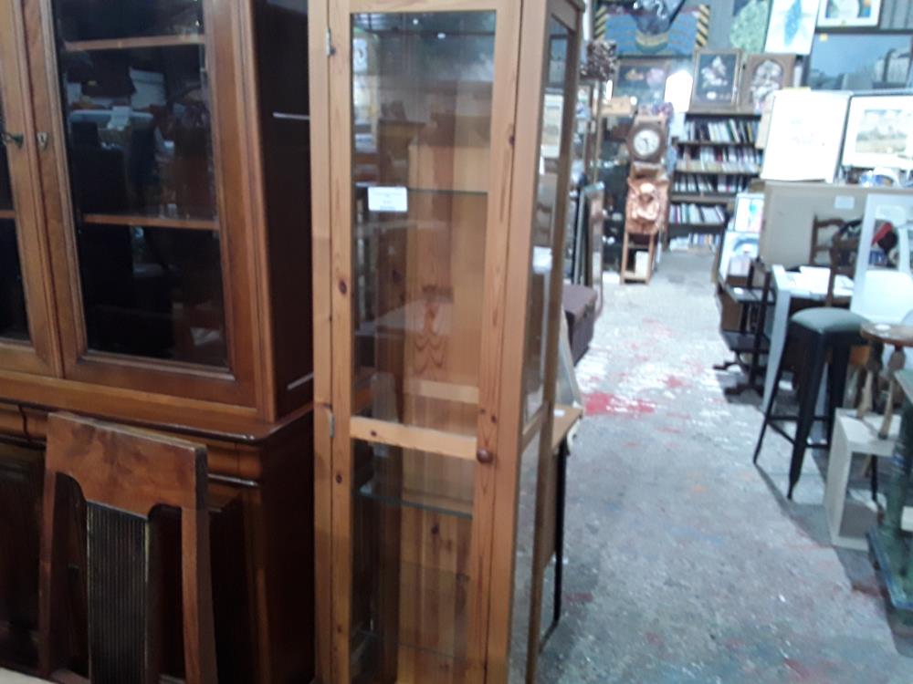 COLONNE PIN 40CM 4 TABLETTES VERRE