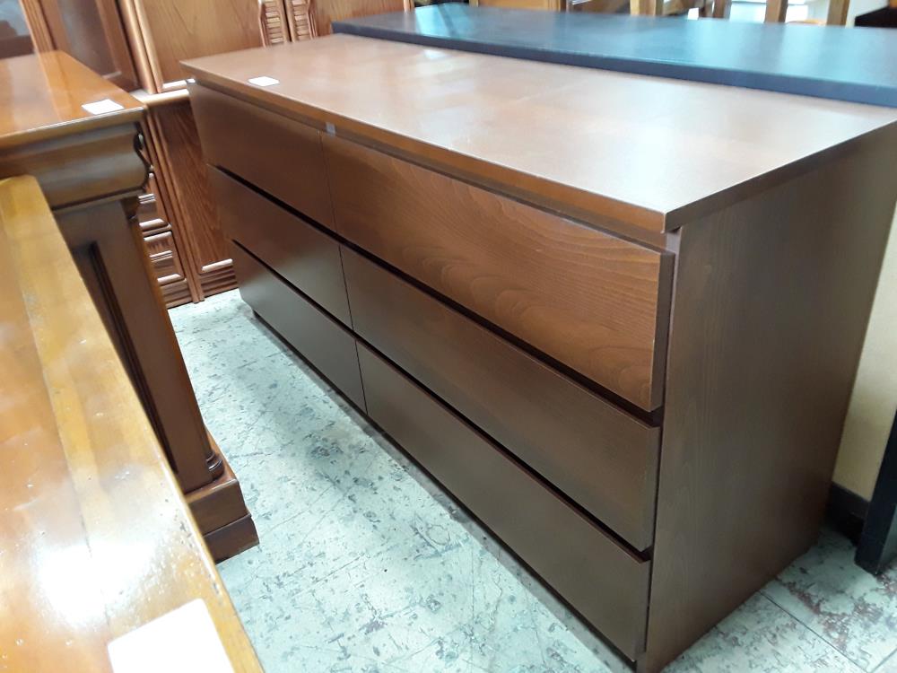 COMMODE MALM DECOR CHENE 6T PLATEAU RAYURES