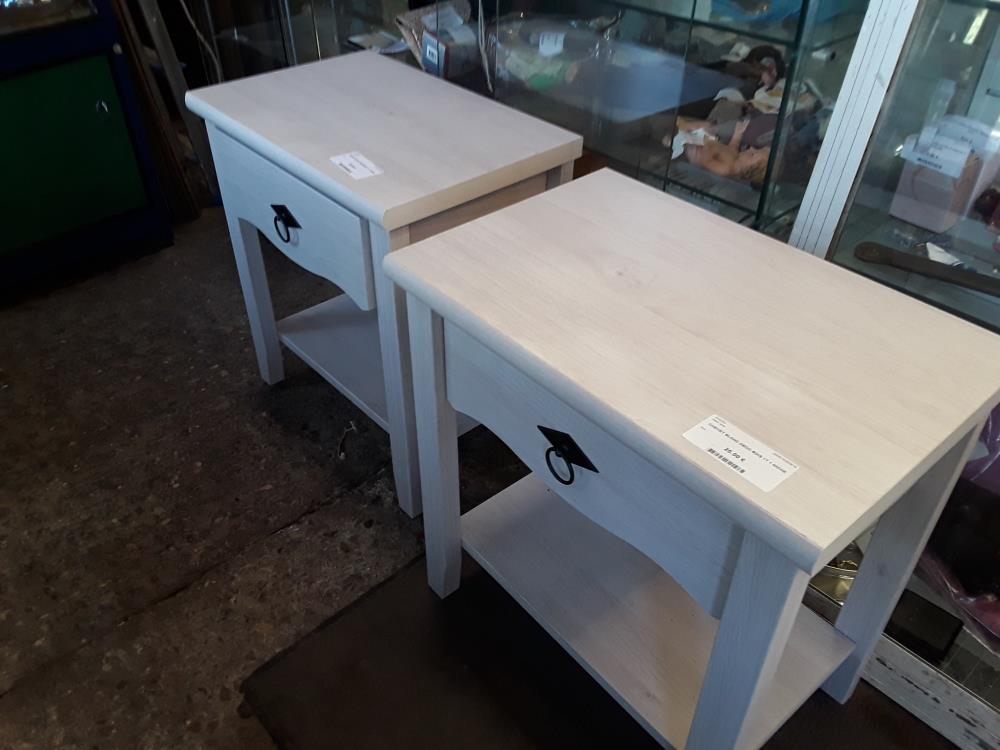 CHEVET BLANC DECO BOIS 1T 1 NICHE