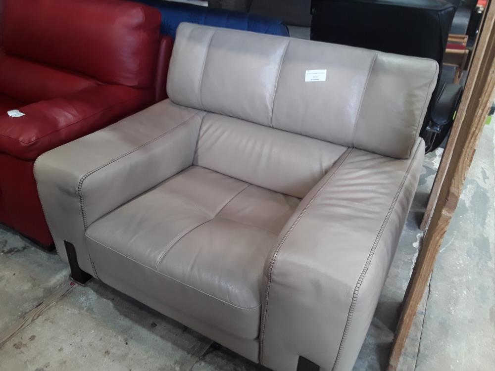 FAUTEUIL CUIR BEIGE ROCHE BOBOIS