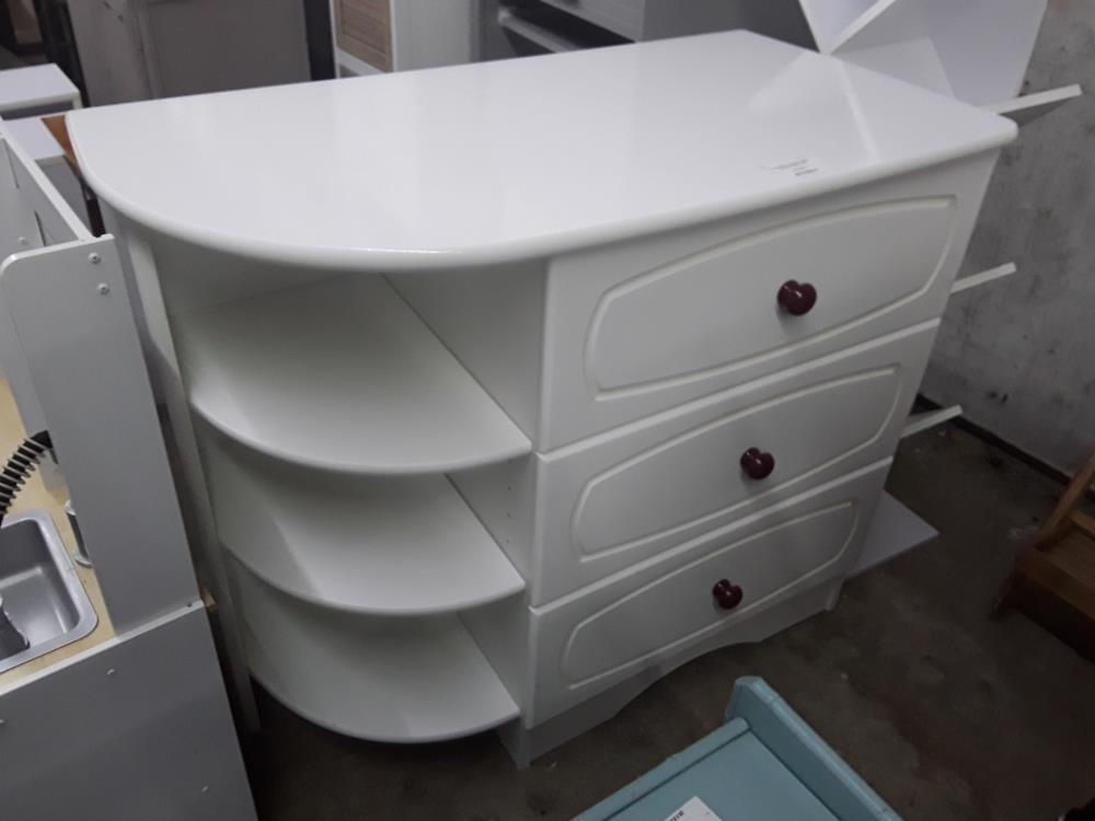 COMMODE 3T AVEC ETAGERES LATERALE DEMI LUNE