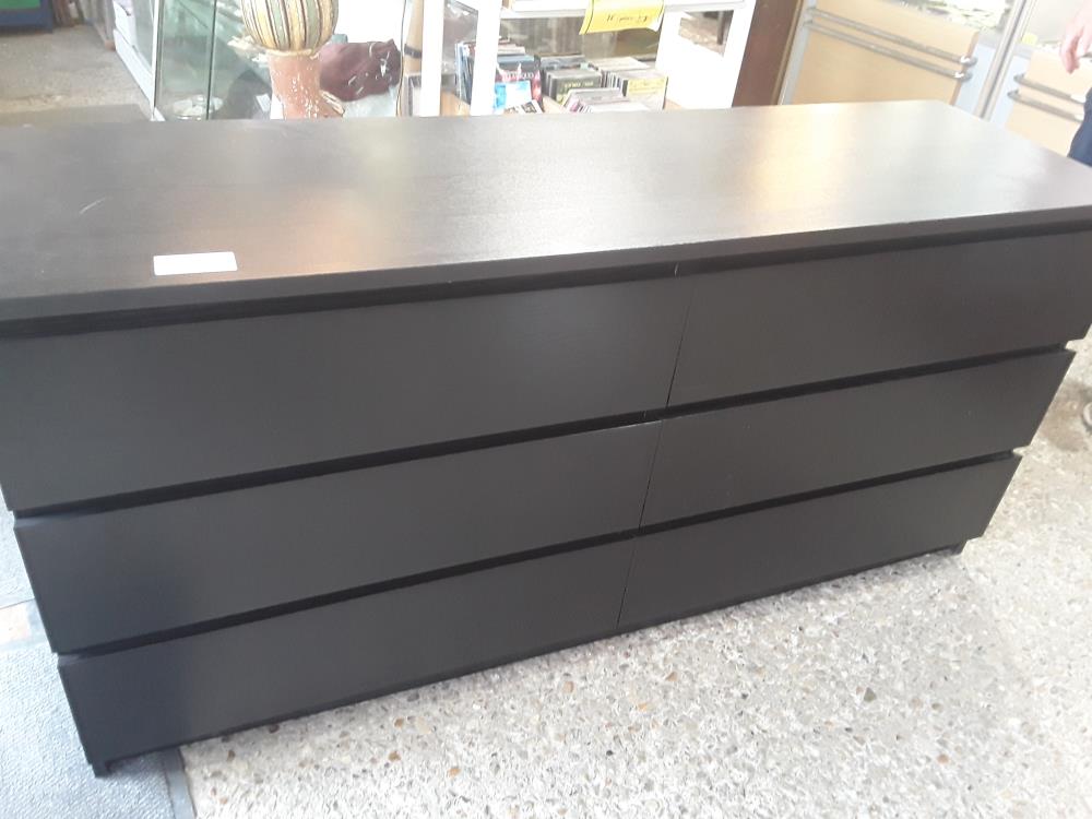 COMMODE 6T MALM DOUBLE NOIRE 1 RAYURE