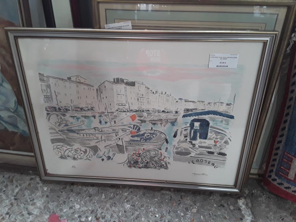 LITHO PORT 9/100 THUILLIER ENCADREE SS VERRE