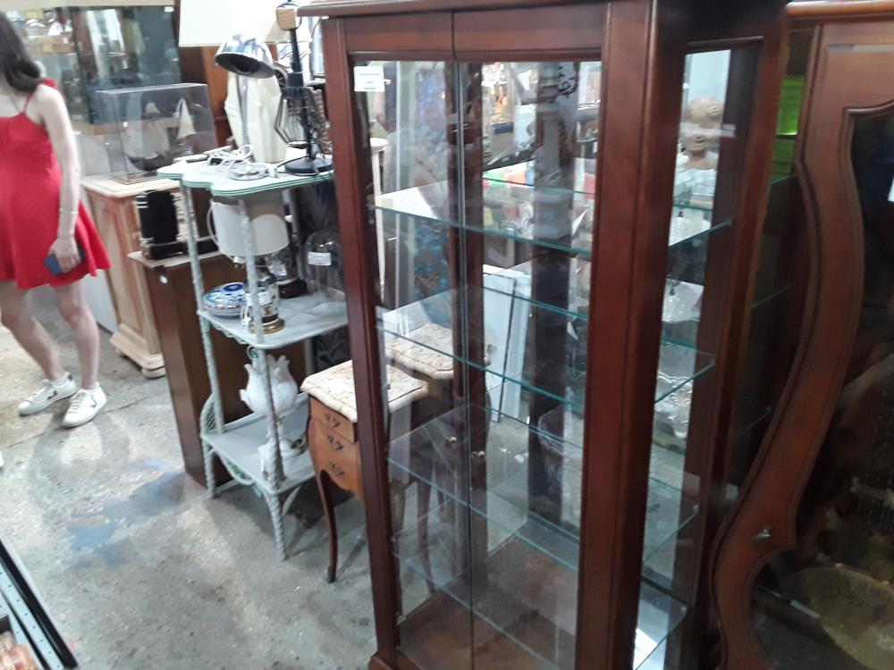 VITRINE MERISIER 2P 4 ETAGERES