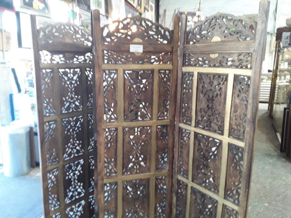PARAVENTS 4 VENTAUX BOIS EXOTIQUE AJOURE  200CM/180CM