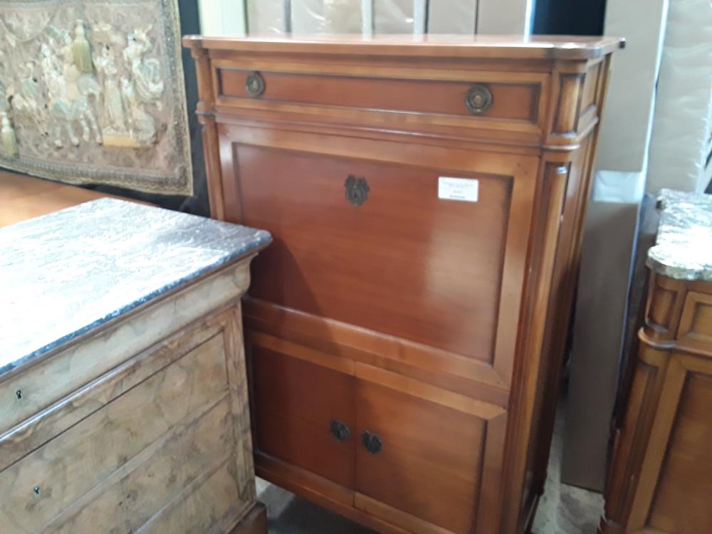 SECRETAIRE STYLE LXVI MERISIER 1 TIROIR 1 ABATTANT 2P