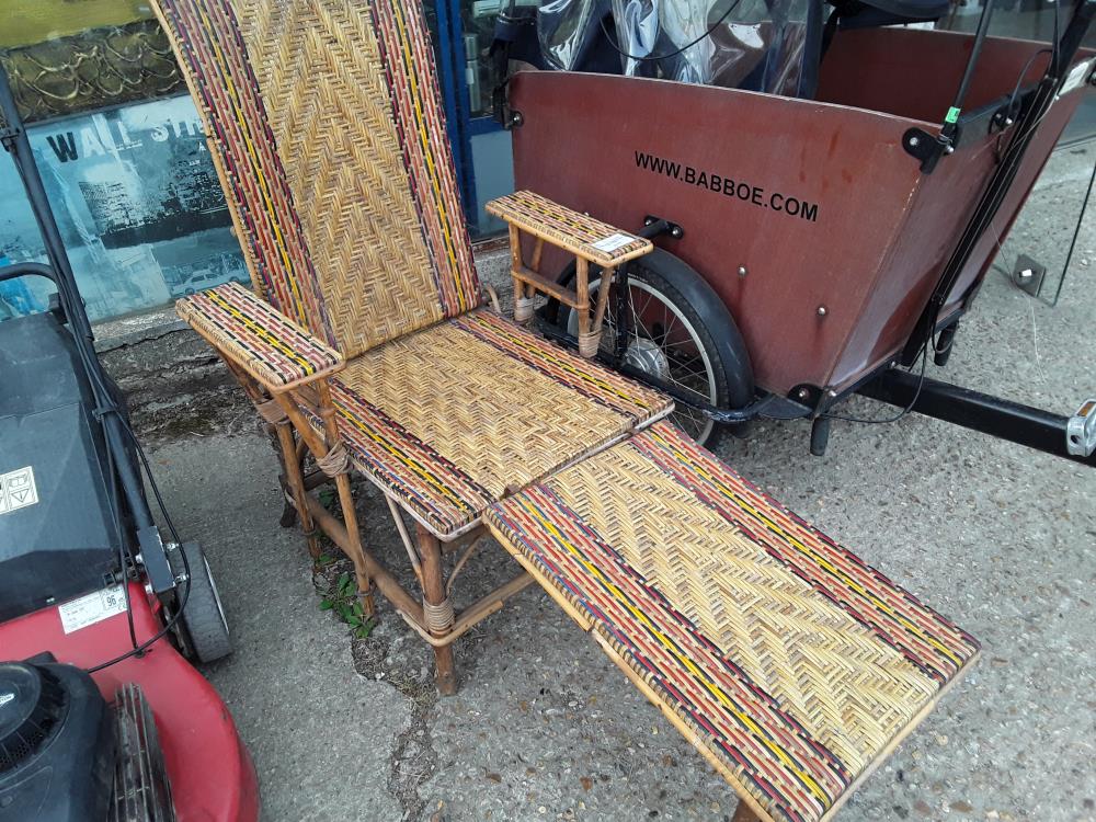 CHAISE LONGUE ANCIENNE ROTIN MULICOLORE