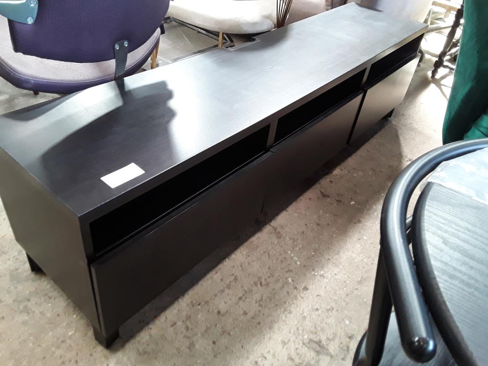 MEUBLE TV WENGUE 180CM 3T 3 NICHES