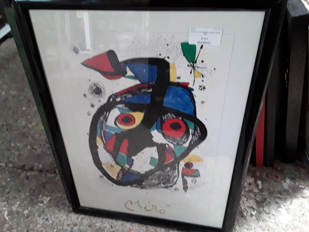 REPRO MIRO MODERNE VISAGE  CADRE NOIR