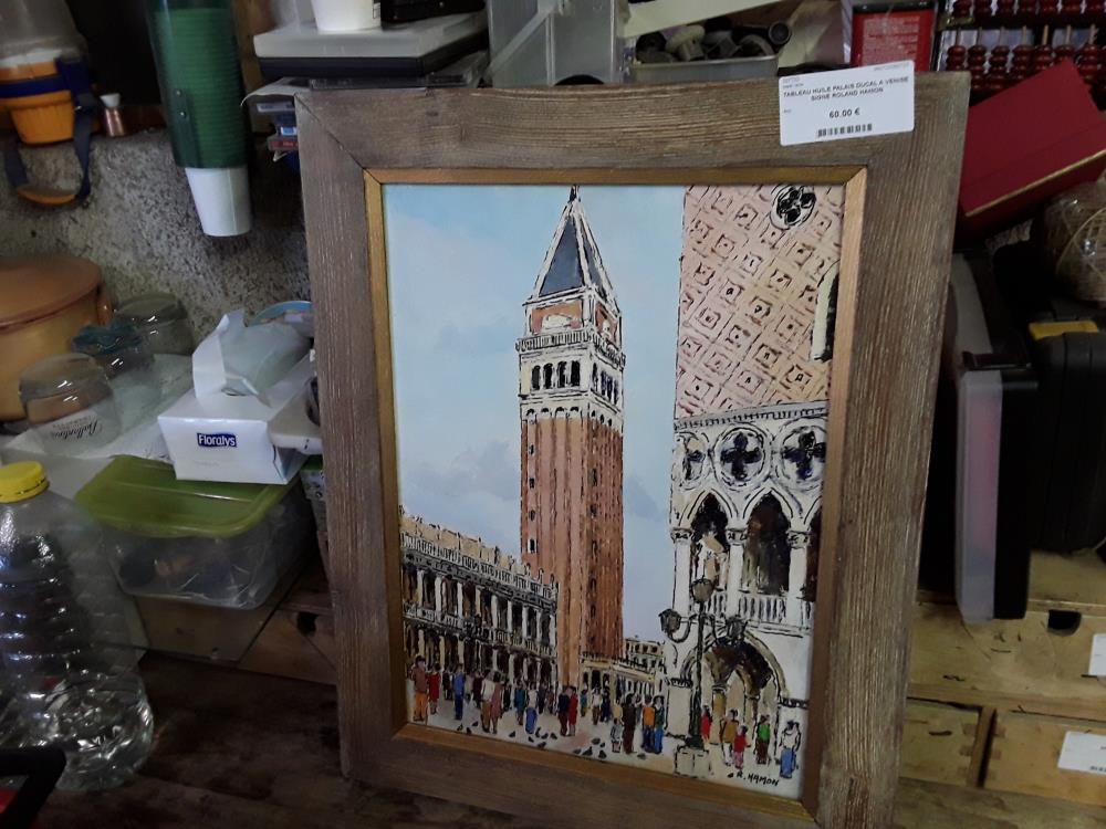  TABLEAU HUILE PALAIS DUCAL A VENISE   SIGNE ROLAND HAMON