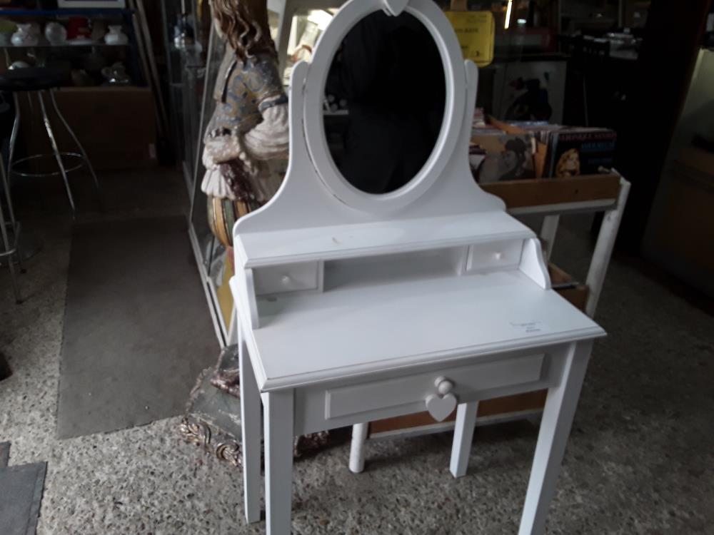 COIFFEUSE BOIS BLANCHE 3T PETIT DEFAUT  DESSUS