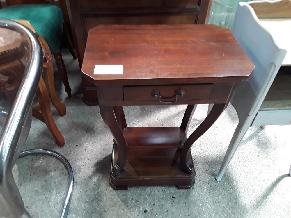 CHEVET CONSOLE ACAJOU 1T SOCLE 1 TABLETTE 