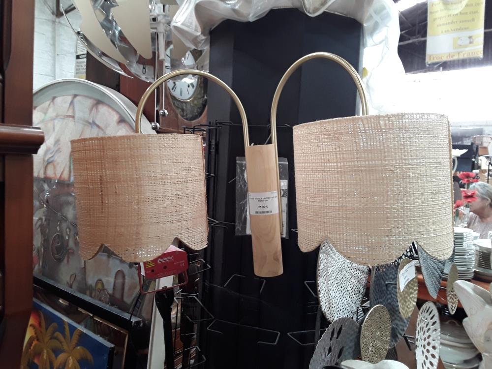 APPLIQUE DOUBLE LAITON ABAT JOUR ROTIN GM