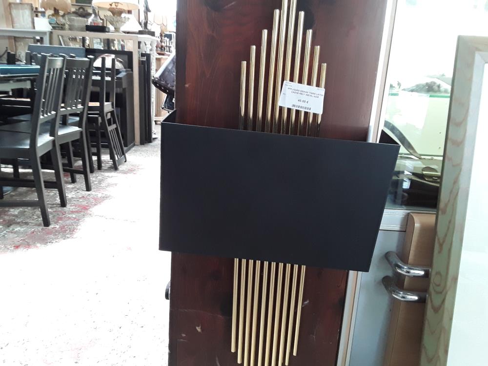 APPLIQUES DESIGN TIGES LAITON CACHE RECT METAL NOIR